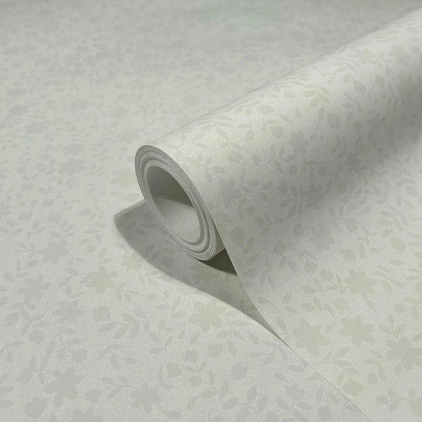 Marburg 47643 wallpaper close-up roll with subtle tone-on-tone floral and leaf pattern.