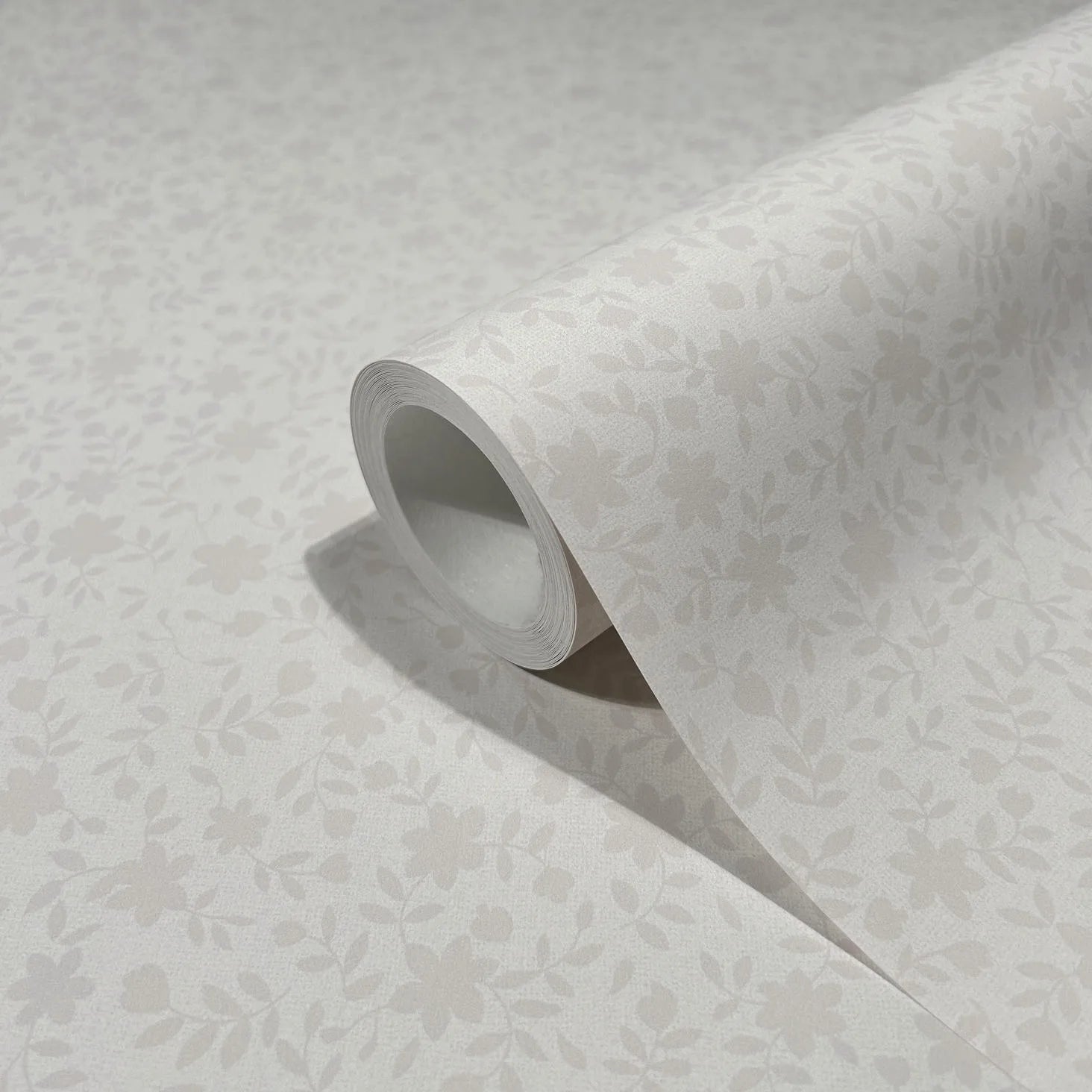 Marburg 47644 wallpaper roll with subtle tonal floral vine pattern, close-up detail.