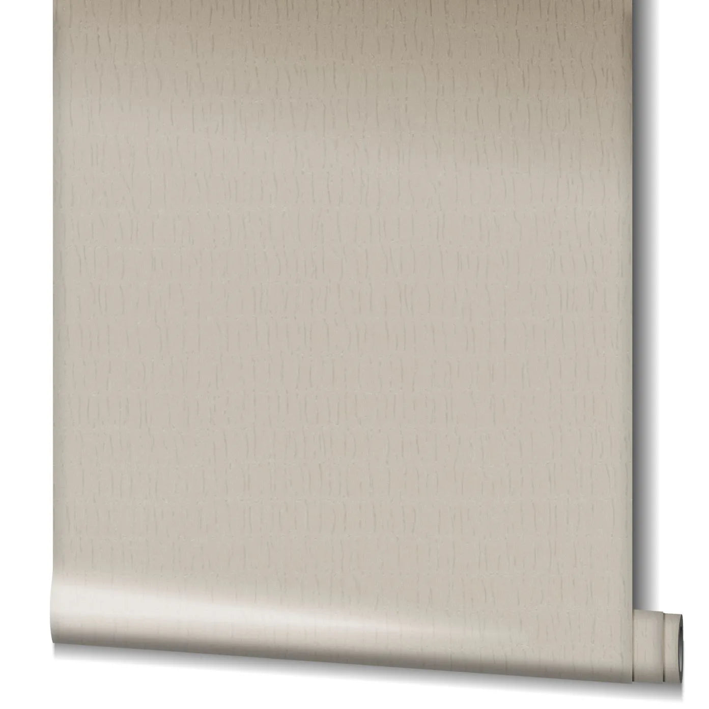 Marburg Kumano 34505 Partially unrolled roll of beige wallpaper showing a subtle vertical line texture against a plain background.