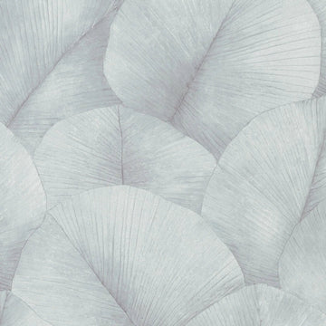 Marburg Kumano 34512 wallpaper with oversized layered leaves in cool light grey.