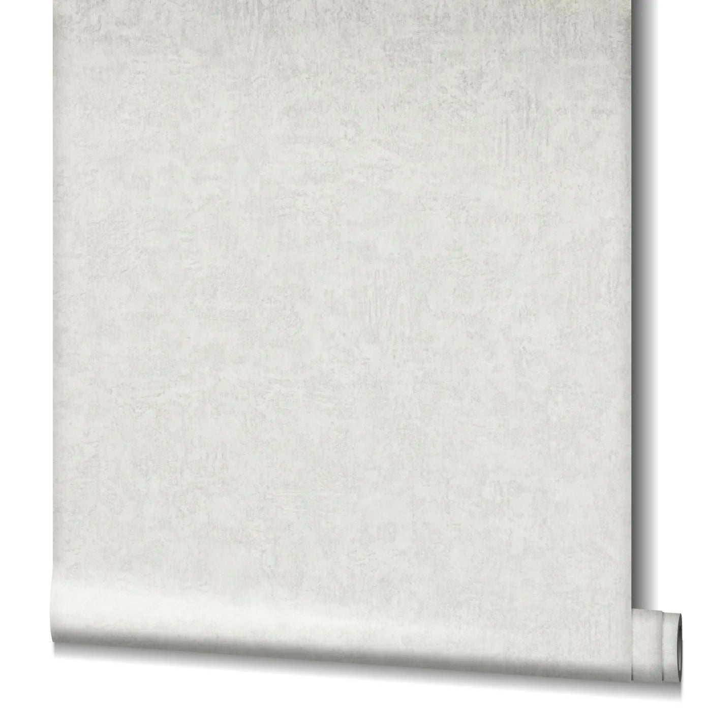 Marburg Kumano 34519 Light gray textured wallpaper on a roll, partially unrolled, showing a subtle mottled finish against a white background.