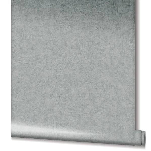 Marburg Kumano 34523 Partially unrolled wallpaper roll showing a gray-blue mottled texture on a white background.