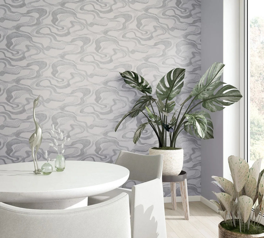 Marburg Kumano 34536 light grey abstract linear wallpaper