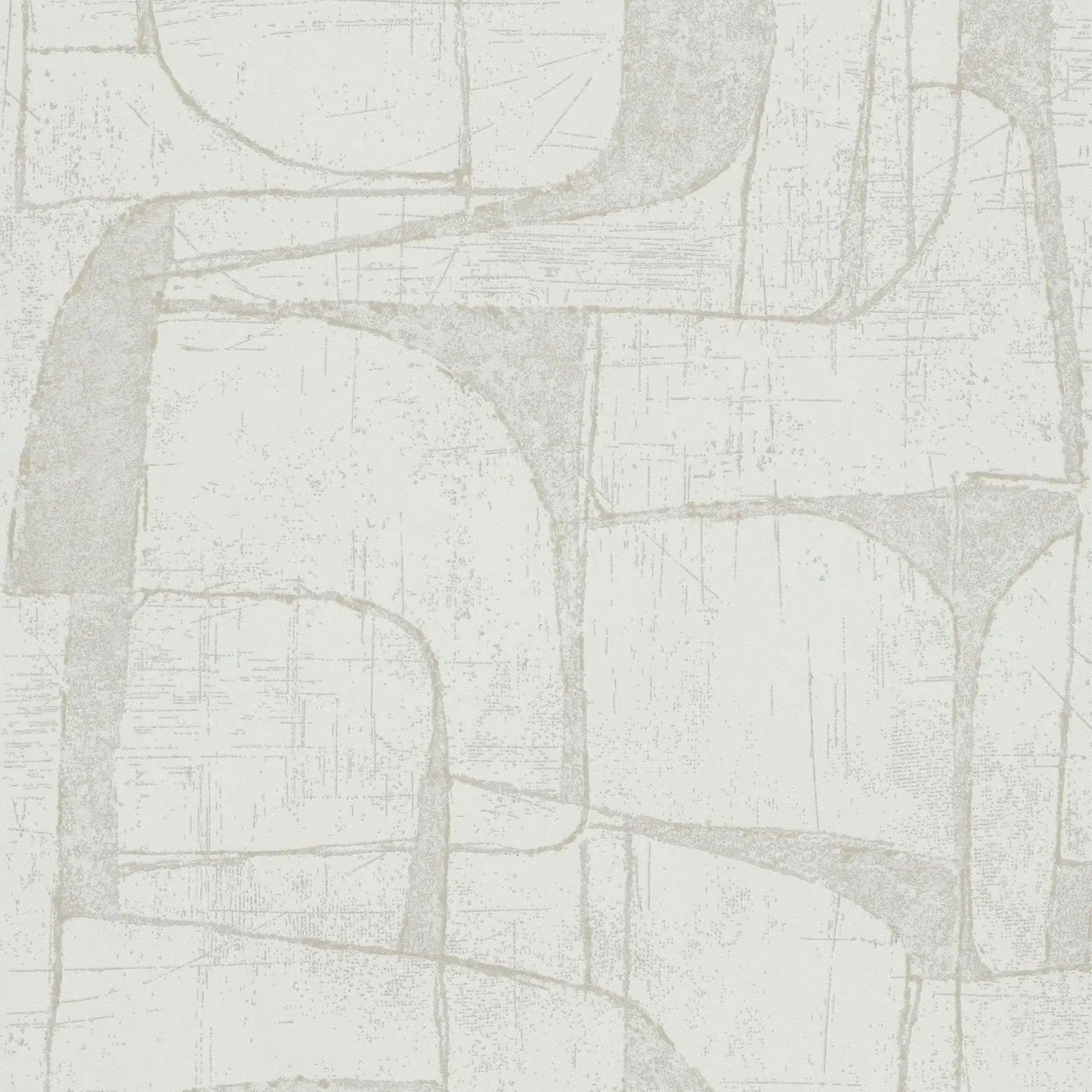 Marburg Leyla 82450 wallpaper in soft white and beige with an abstract geometric pattern and subtle 3D shading.