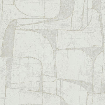 Marburg Leyla 82450 wallpaper in soft white and beige with an abstract geometric pattern and subtle 3D shading.