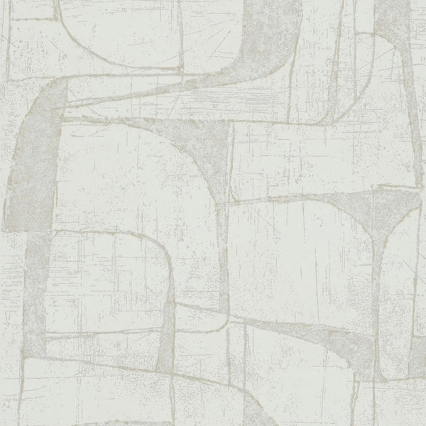 Marburg Leyla 82450 wallpaper in soft white and beige with an abstract geometric pattern and subtle 3D shading.