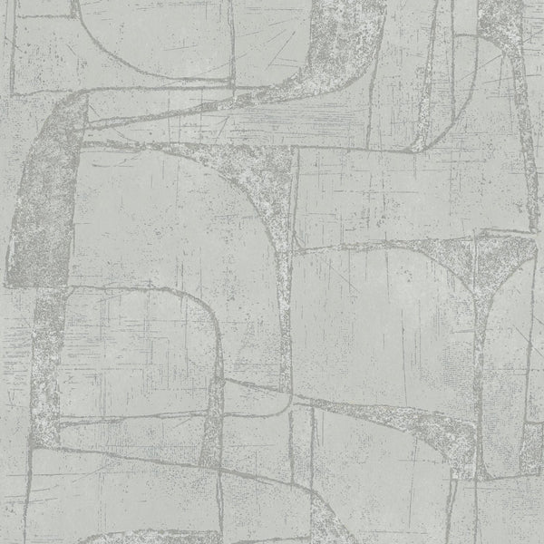 Marburg Leyla 82452 light grey geometric wallpaper with softly layered abstract shapes