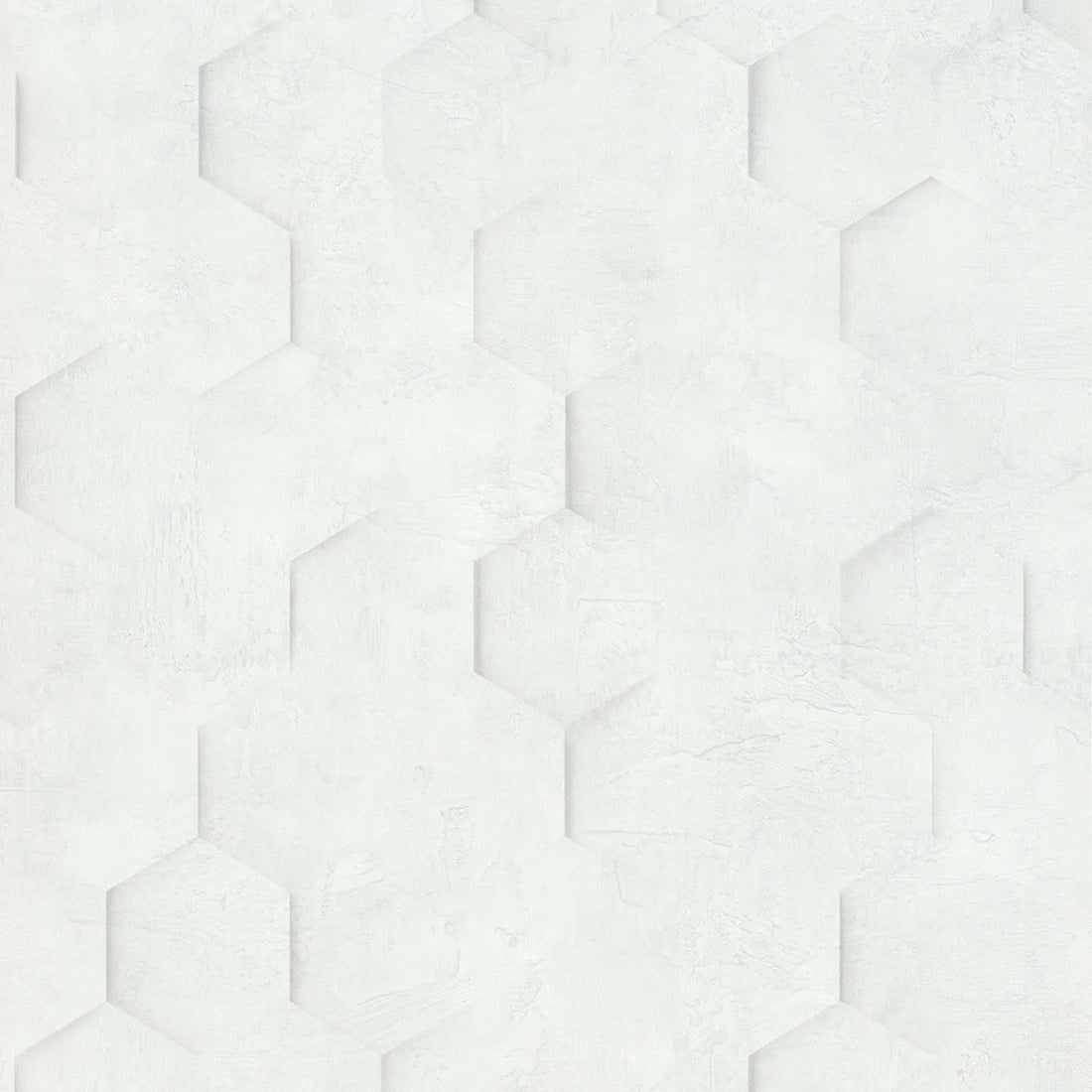 Marburg Loft Superior 34157 white hexagon geometric plaster-look wallpaper