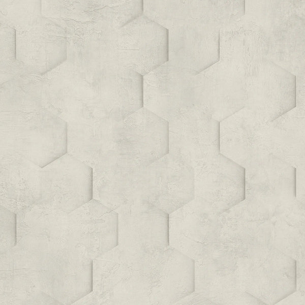 Marburg Loft Superior 34158 light cool beige hexagon geometric plaster-like wallpaper