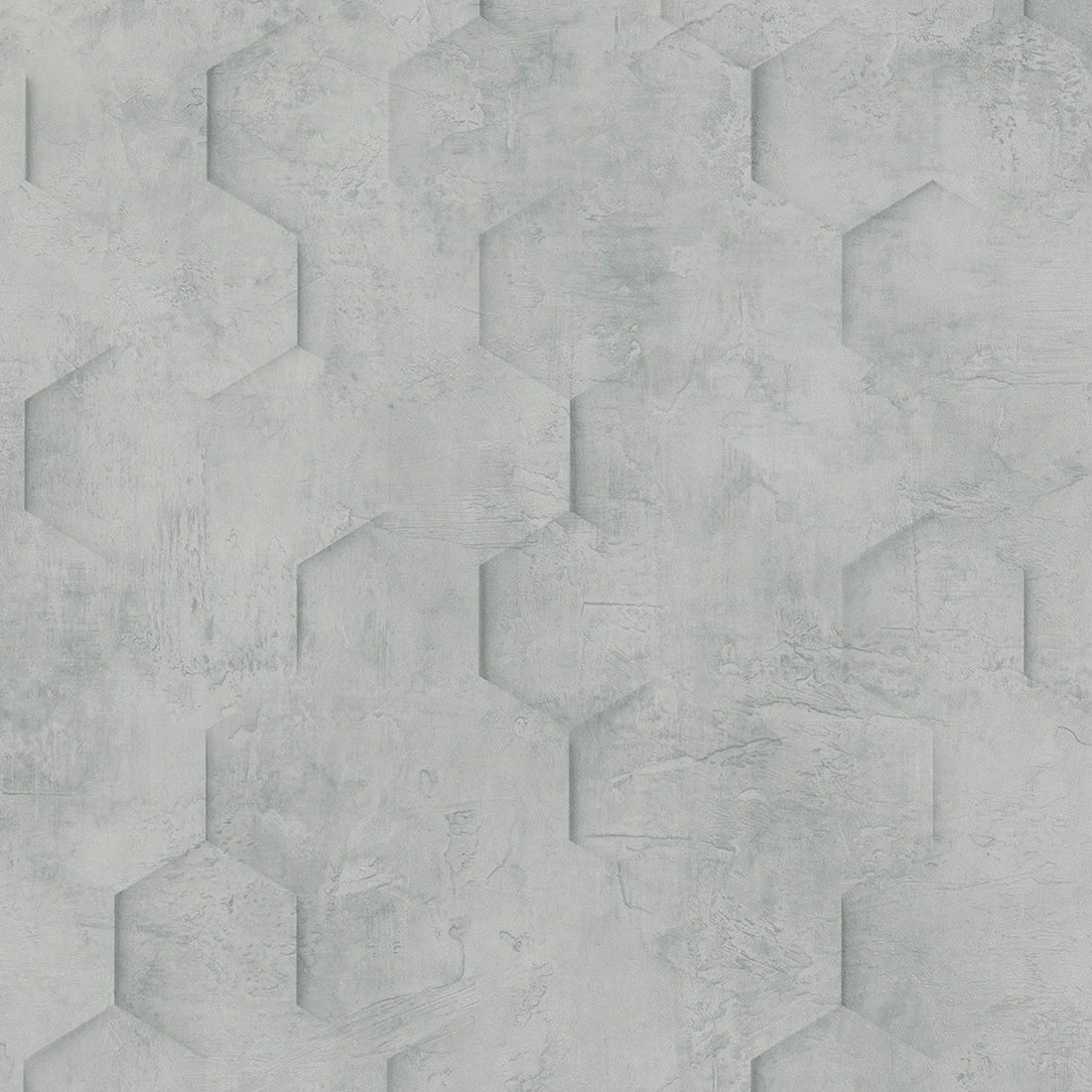 Marburg Loft Superior 34160 light grey hexagon geometric plaster-effect wallpaper