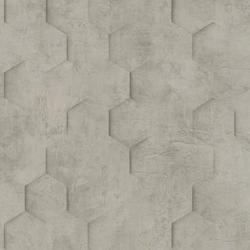 Marburg Loft Superior 34162 taupe hexagon plaster-look geometric wallpaper
