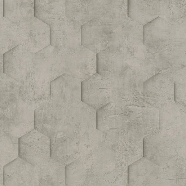 Marburg Loft Superior 34162 taupe hexagon plaster-look geometric wallpaper
