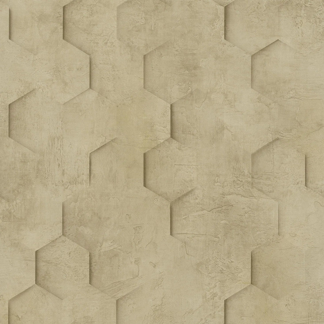 Marburg Loft Superior 34163 warm beige hexagon geometric plaster-effect wallpaper