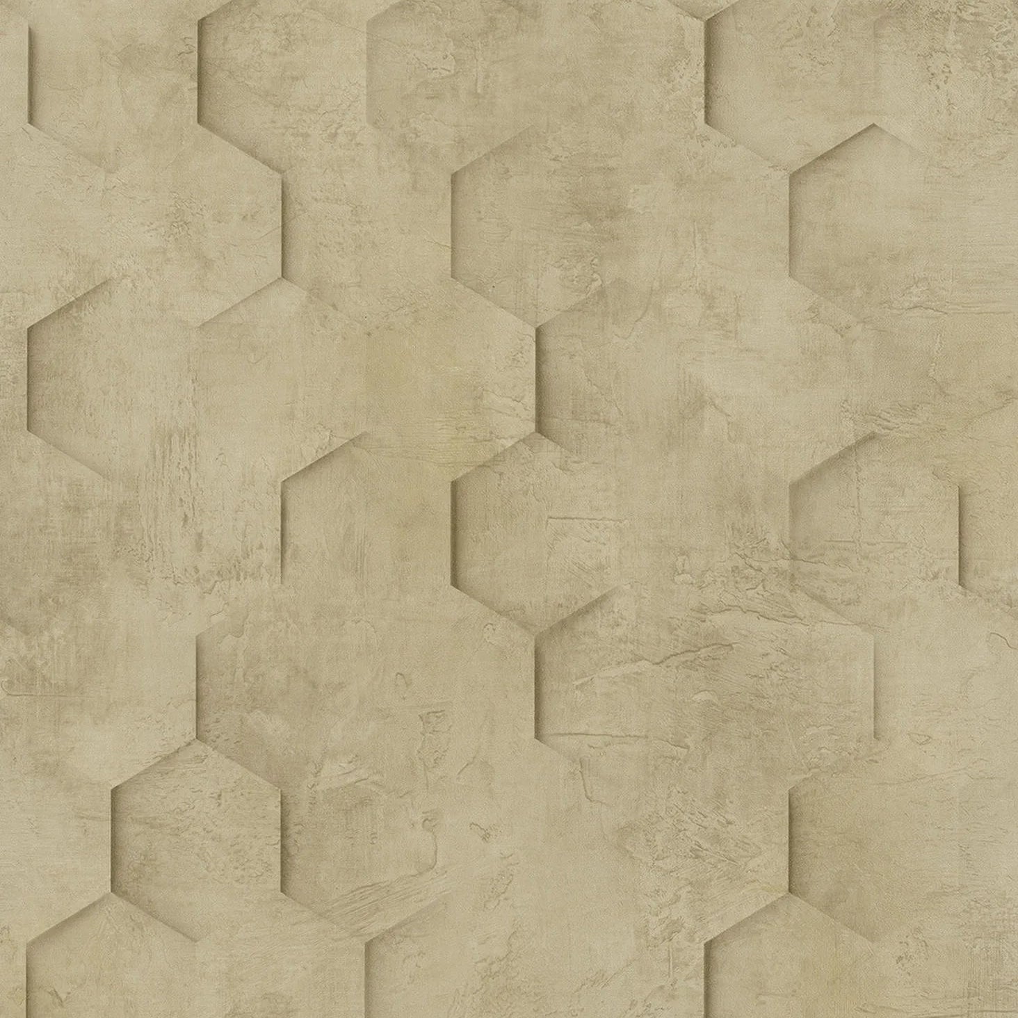 Marburg Loft Superior 34163 warm beige hexagon geometric plaster-effect wallpaper