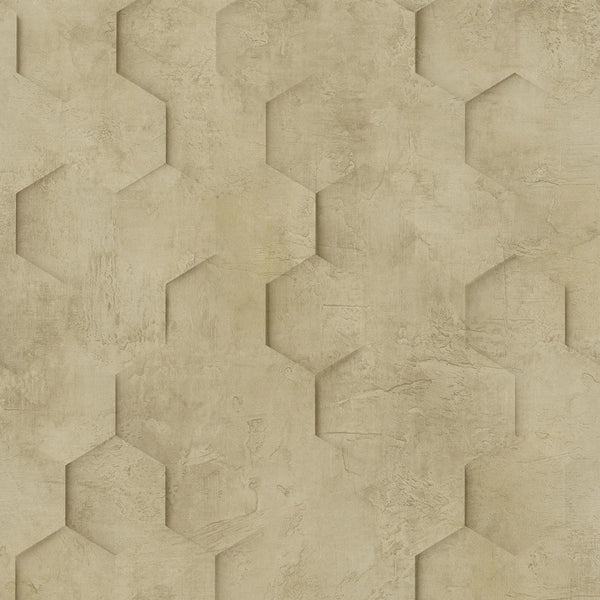 Marburg Loft Superior 34163 warm beige hexagon geometric plaster-effect wallpaper