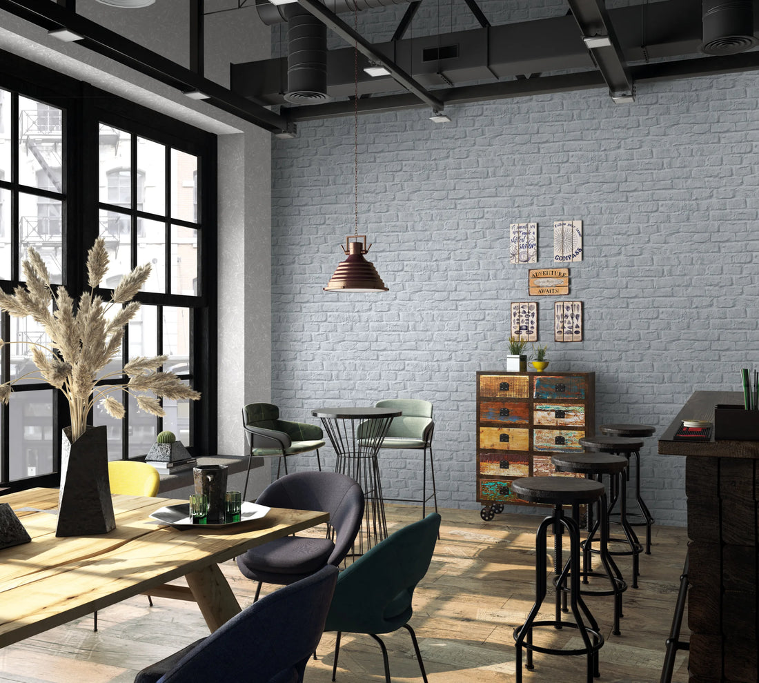 Marburg Loft Superior 34167 light grey brick-effect stone-look wallpaper