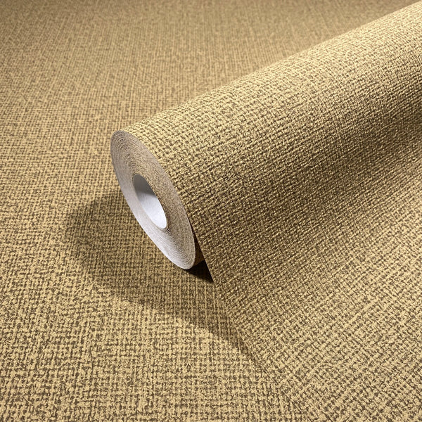 Marburg Loft Superior 34178 Brown textured crosshatch wallpaper roll partially unrolled on a matching surface, close-up product view.