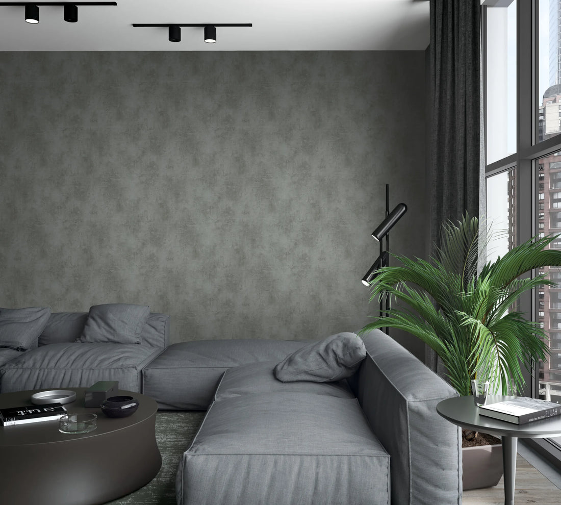 Marburg Loft Superior 34193 anthracite plaster-effect textured grey wallpaper