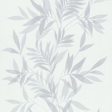 Marburg Mona 82460 grey leaf wallpaper on a soft white non-woven ground