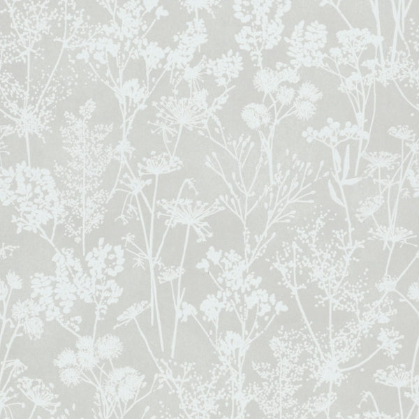 Marburg Mona 82464 grey and white botanical blossom silhouette wallpaper
