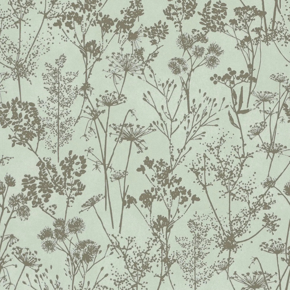 Marburg Mona 82465 botanical wallpaper with leafy silhouettes on a light grey-green greige ground