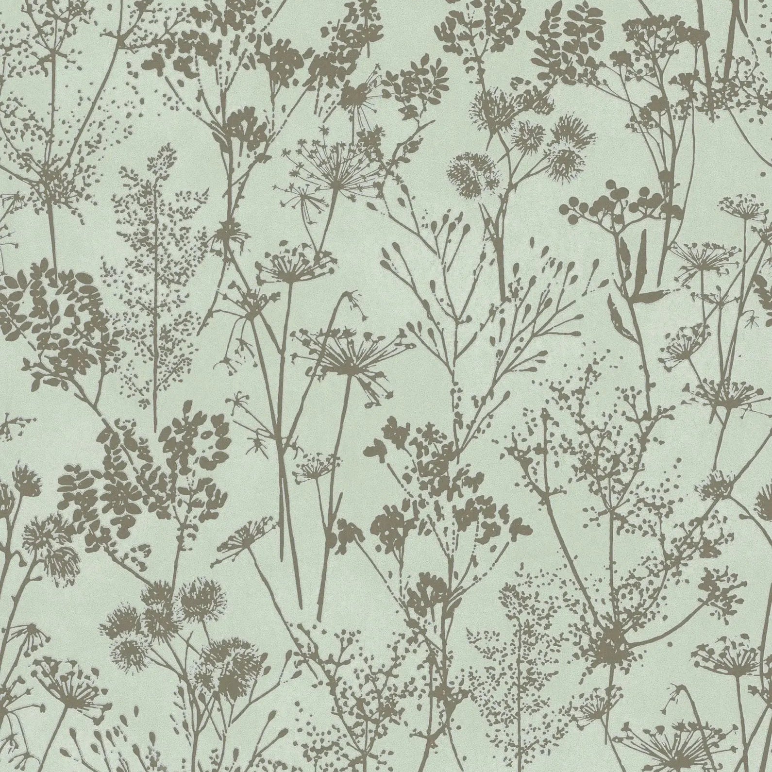 Marburg Mona 82465 botanical wallpaper with leafy silhouettes on a light grey-green greige ground