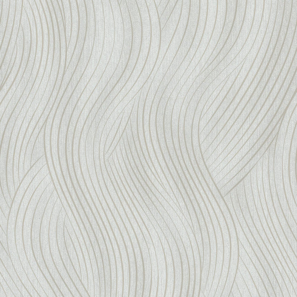 Marburg Mona 82475 soft white wallpaper with beige wavy vertical stripe pattern