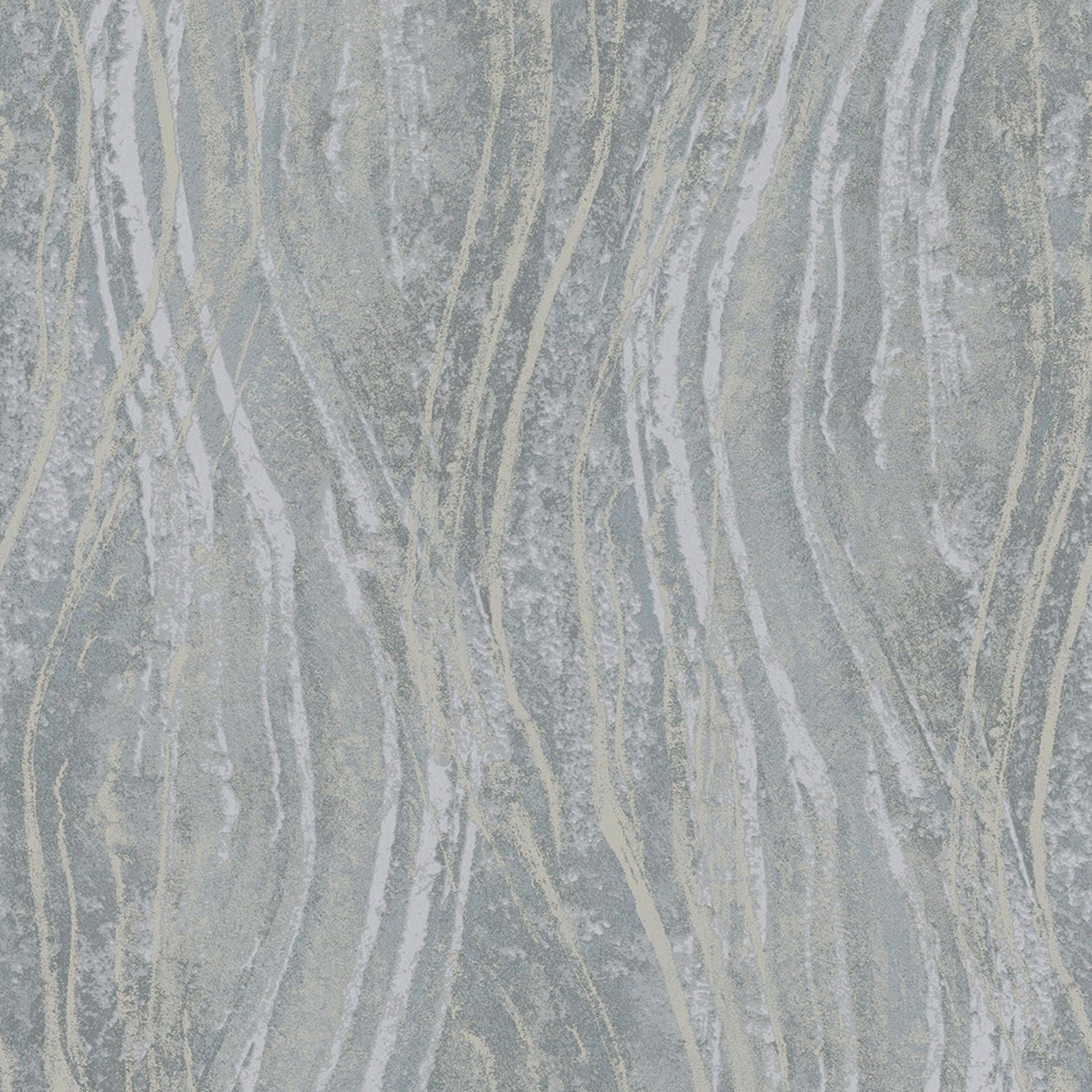 Marburg Naomi 82494 grey abstract wave wallpaper with stone-like concrete effect