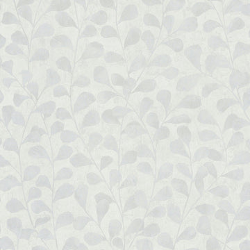 Marburg Naomi 82501 white and light grey leafy botanical wallpaper close-up