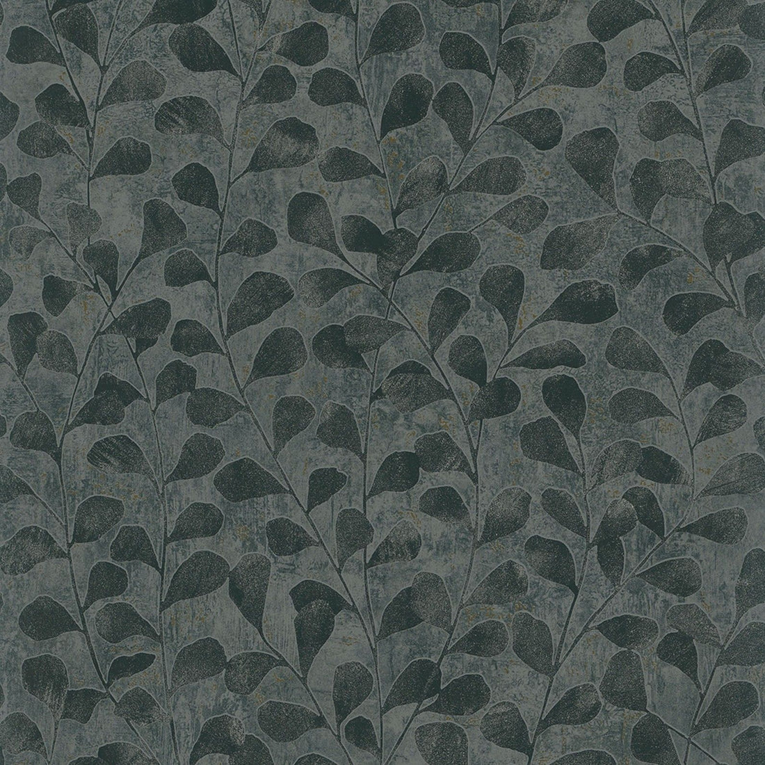 Marburg Naomi 82503 charcoal grey leafy wallpaper close-up