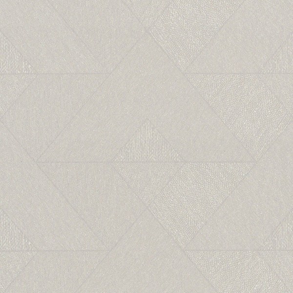 Marburg Naomi 82546 geometric beige wallpaper close-up with tonal polygonal blocks and fabric-effect texture