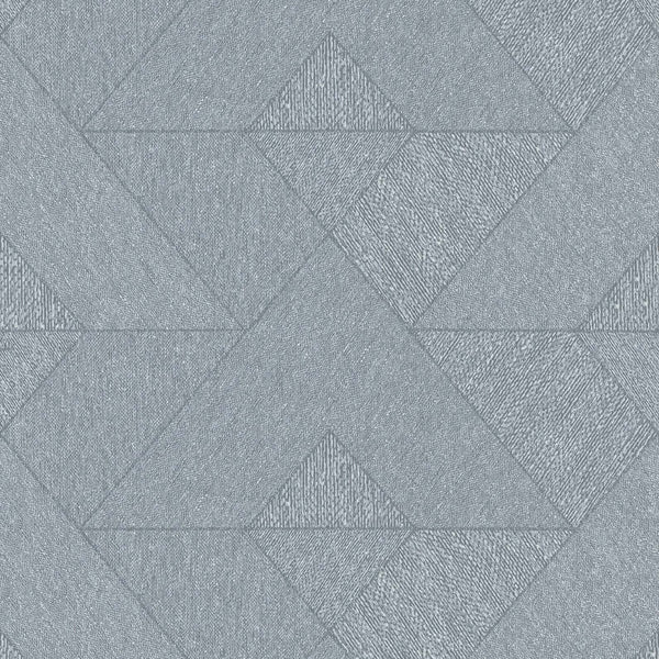 Marburg Naomi 82547 geometric wallpaper in cool grey-blue with textured polygonal blocks, close-up