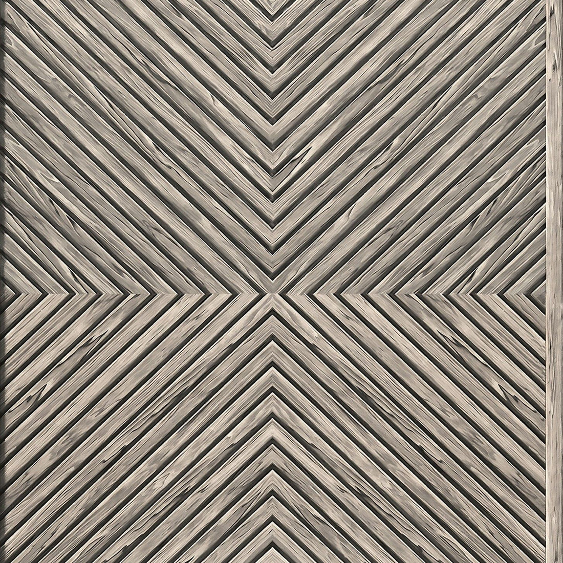 Marburg Naomi 89018 warm taupe wood-look chevron diamond geometric wallpaper close-up