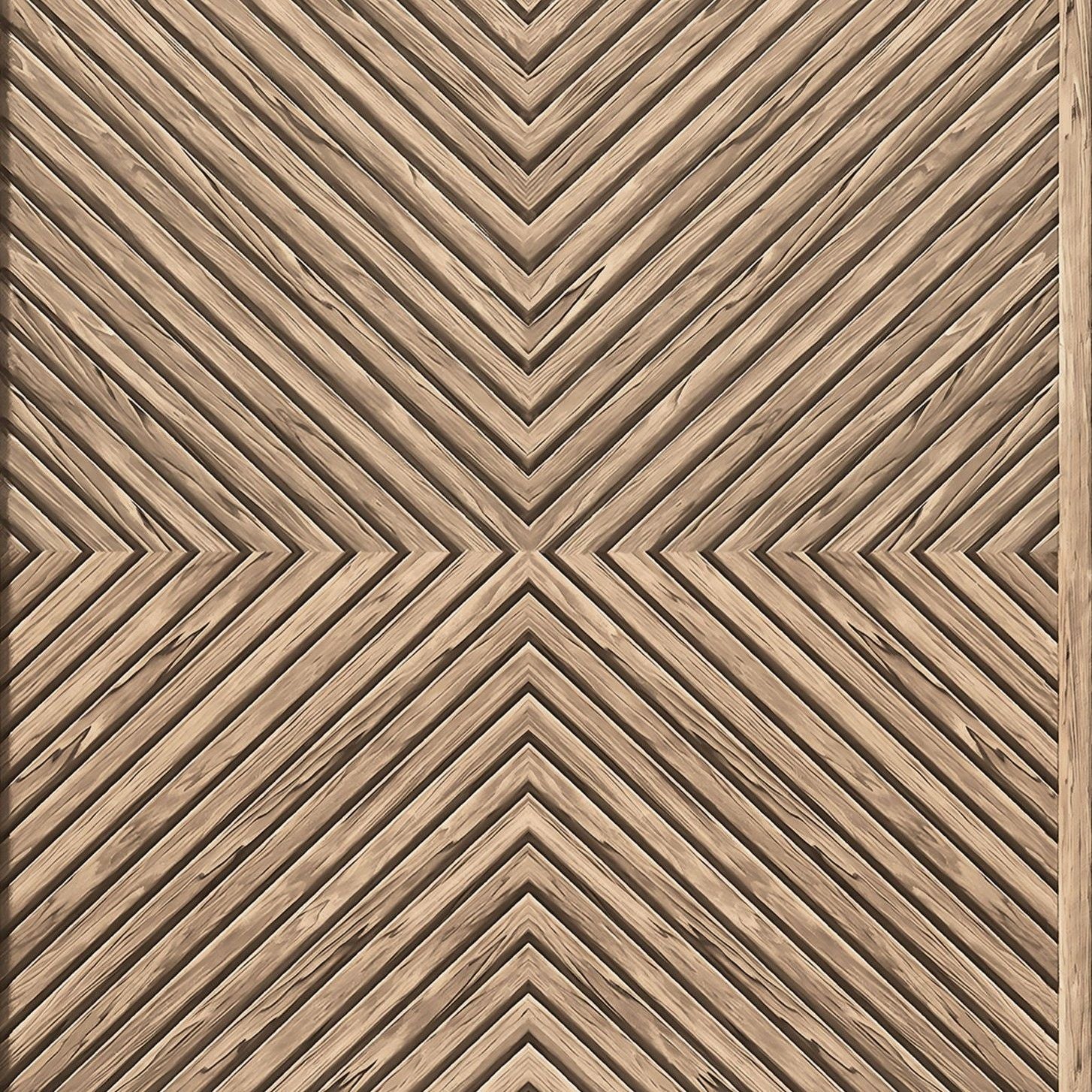 Marburg Naomi 89019 wood-look chevron geometric wallpaper in warm beige and brown