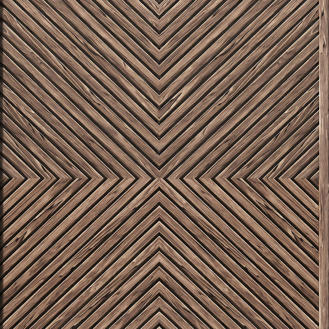 Marburg Naomi 89020 wood-look geometric diamond wallpaper in warm brown