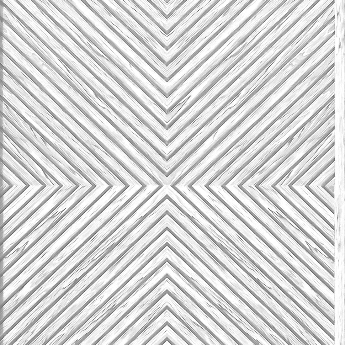 Marburg Naomi 89021 geometric wood-look diamond chevron wallpaper in soft white and grey