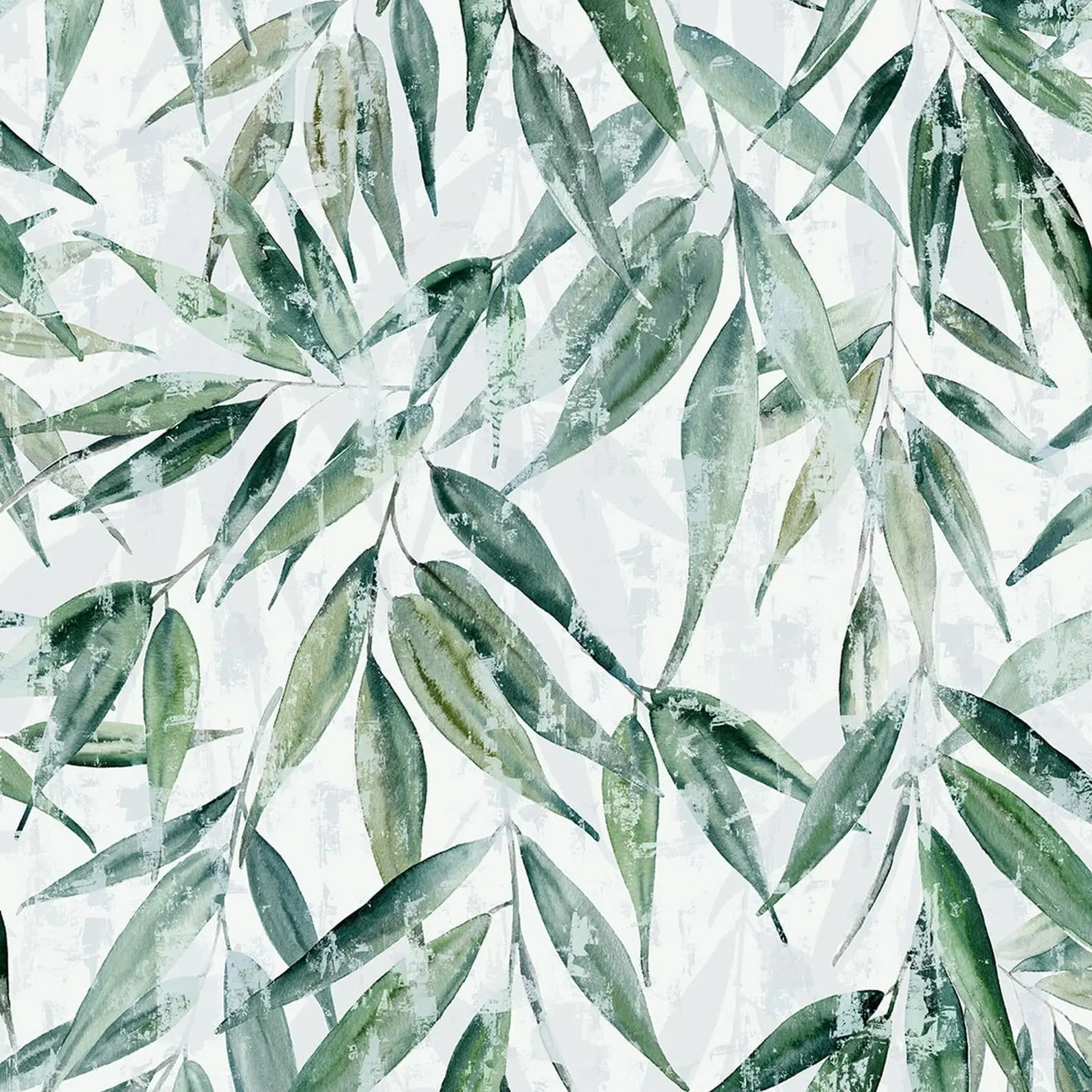 Marburg Naomi 89039 wallpaper with watercolor green leafy botanical motif on a light ground.