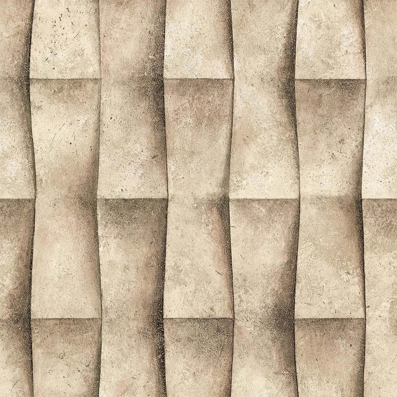 Marburg Novamur Mona 81648 wallpaper in warm brown-beige with a 3D geometric plaster effect.