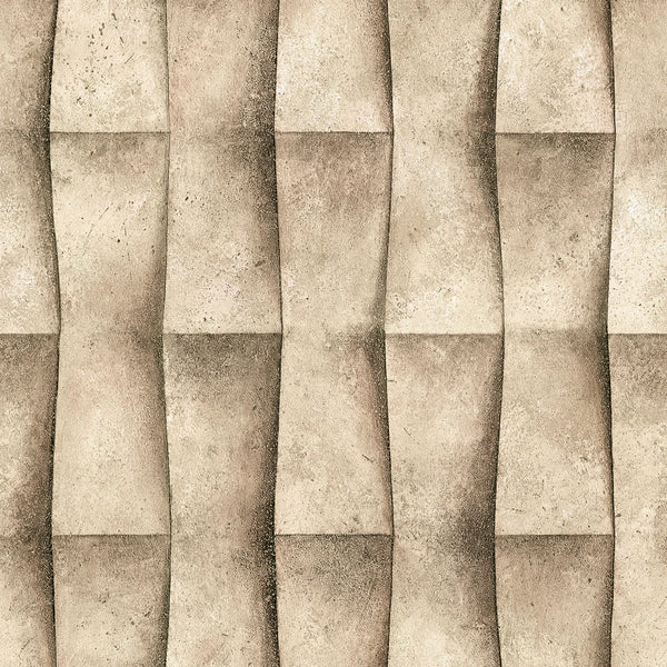 Marburg Novamur Mona 81648 wallpaper in warm brown-beige with a 3D geometric plaster effect.