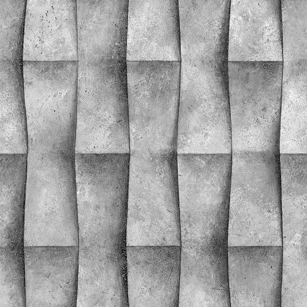 Marburg Novamur Mona 81649 neutral grey 3D geometric stone-panel effect wallpaper