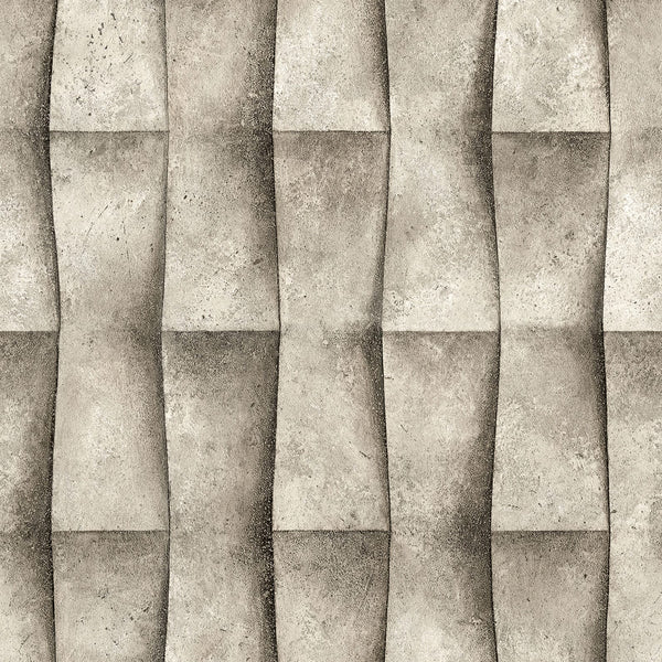 Marburg Novamur Mona 81650 warm taupe 3D geometric stone-effect non-woven wallpaper