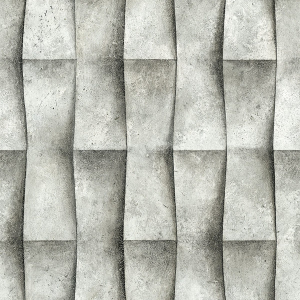 Marburg Novamur Mona 81651 light grey 3D geometric stone-effect wallpaper