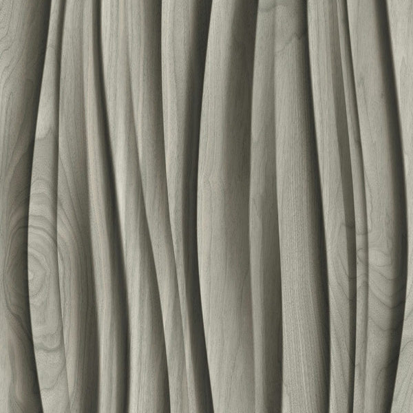 Marburg Novamur Mona 81665 grey sculpted wave 3D effect wallpaper with wood-grain detail