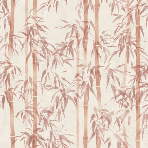 Marburg Novamur Mona 81670 blush pink bamboo botanical wallpaper on a warm beige ground