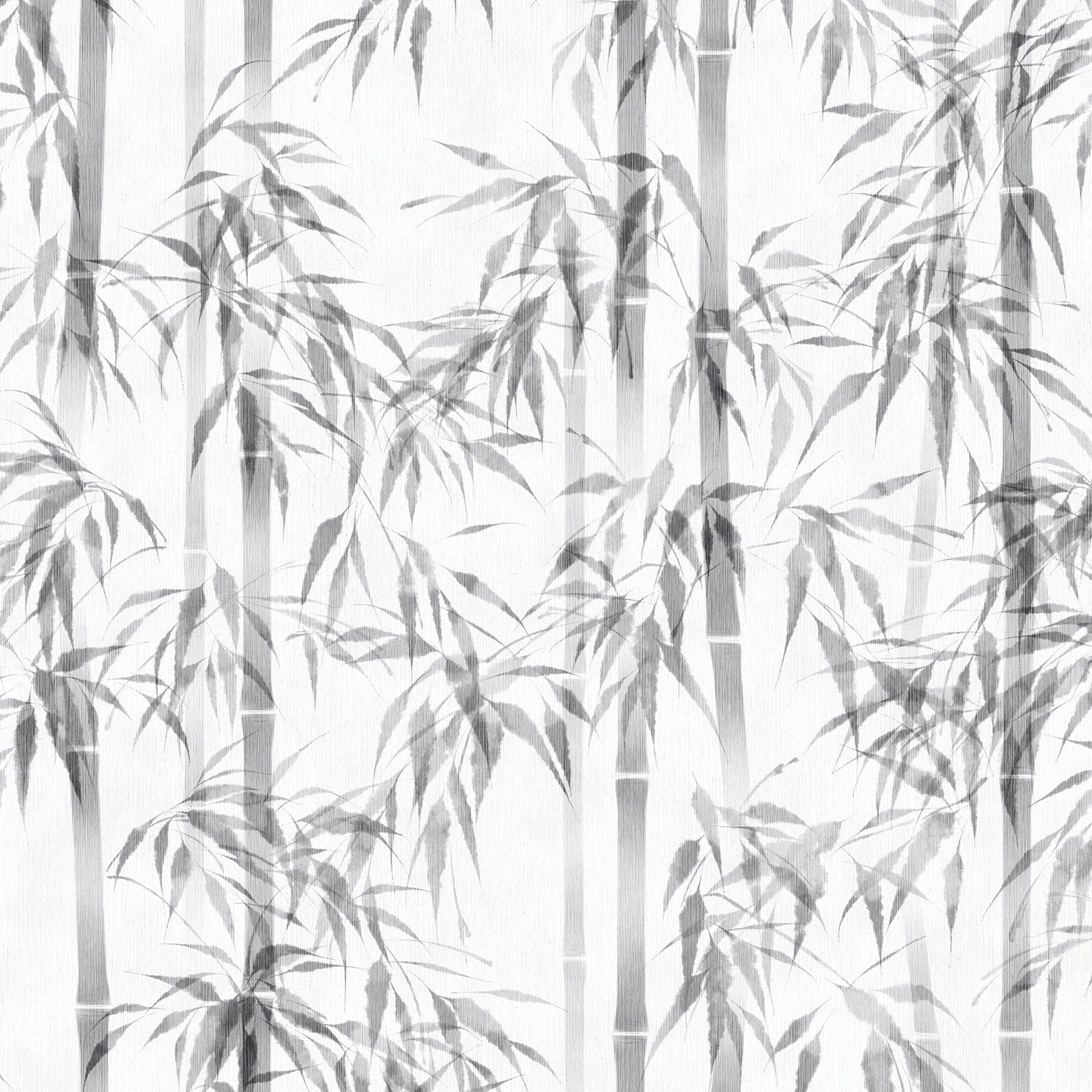 Marburg Novamur Mona 81673 bamboo wallpaper in grey on white