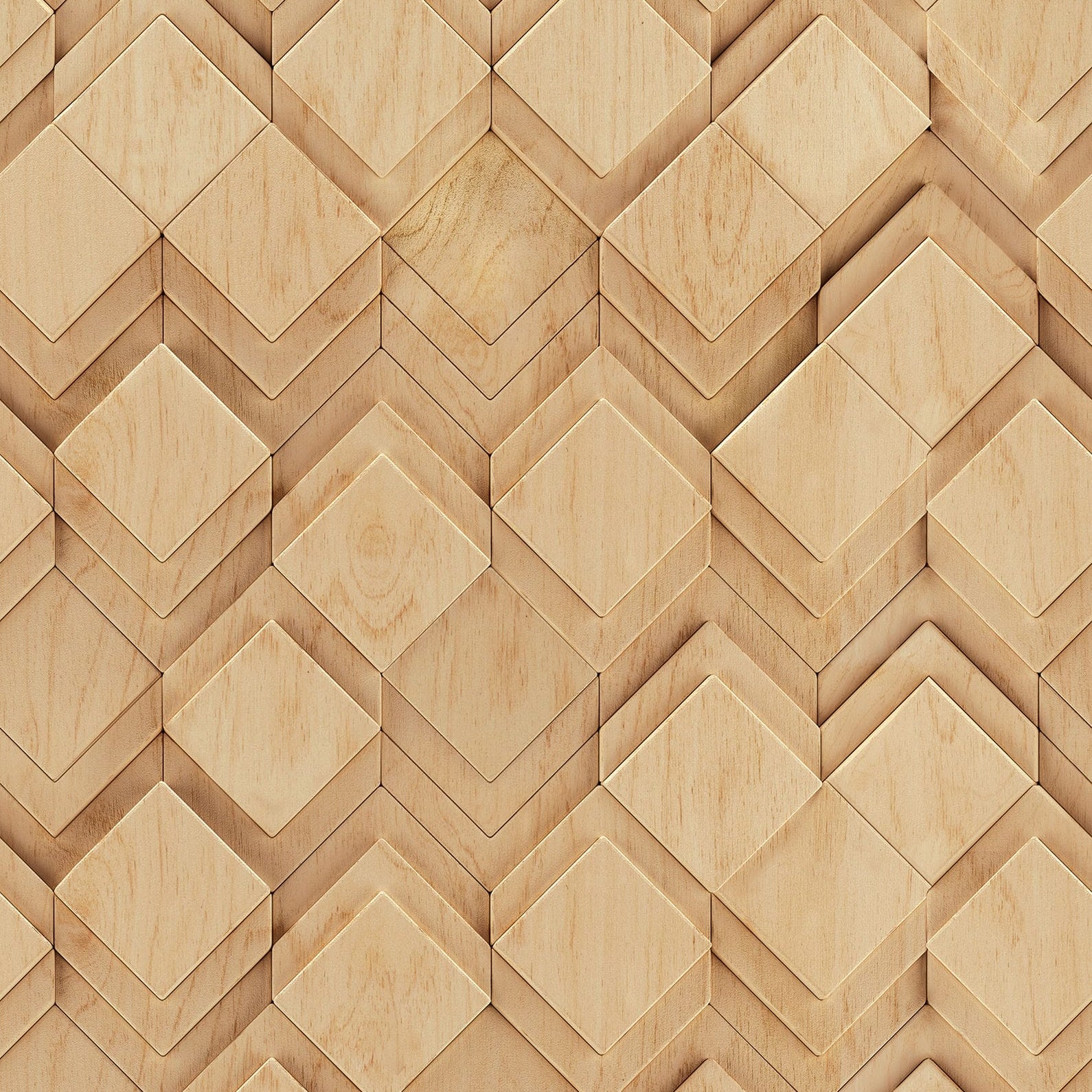 Marburg Novamur Mona 81676 beige and brown geometric wood-look wallpaper with subtle 3D diamond effect