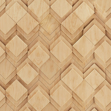 Marburg Novamur Mona 81676 beige and brown geometric wood-look wallpaper with subtle 3D diamond effect
