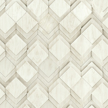 Marburg Novamur Mona 81679 soft white geometric diamond 3D effect non-woven wallpaper.