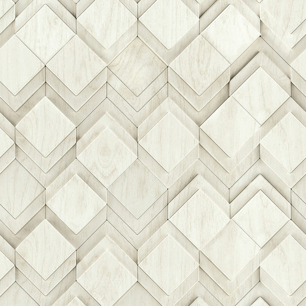 Marburg Novamur Mona 81679 soft white geometric diamond 3D effect non-woven wallpaper.