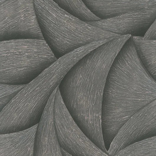 Marburg Ritus 35505 non-woven wallpaper with sculpted 3D wave pattern in neutral grey